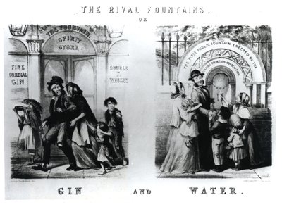 Le Fontane Rivali o Gin e Acqua da George Cruikshank
